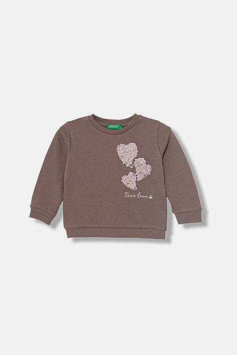 United Colors of Benetton Μπλούζα παιδική βαμβακερή καφέ 3J68G10M3