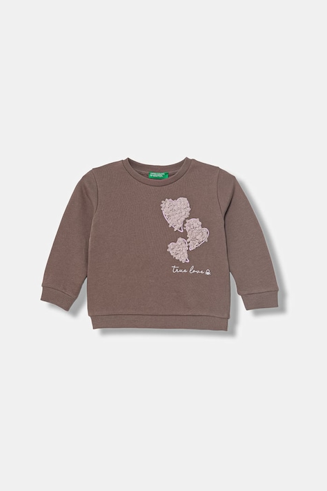 United Colors of Benetton detská bavlnená mikina hnedá farba 3J68G10M3