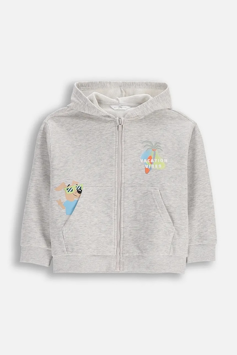 Coccodrillo hanorac cu glugă pentru copii, cu bumbac bej TAKE ME TO THE HOLIDAY BOY KIDS