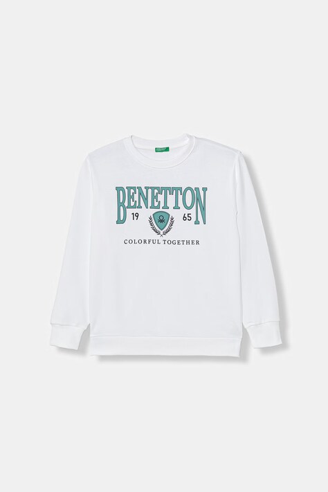 United Colors of Benetton mikina detská bavlnená biela 3J68C10S1