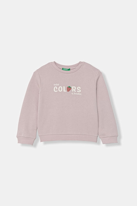 United Colors of Benetton hanorac pentru copii, din bumbac roz 3J70G10LS