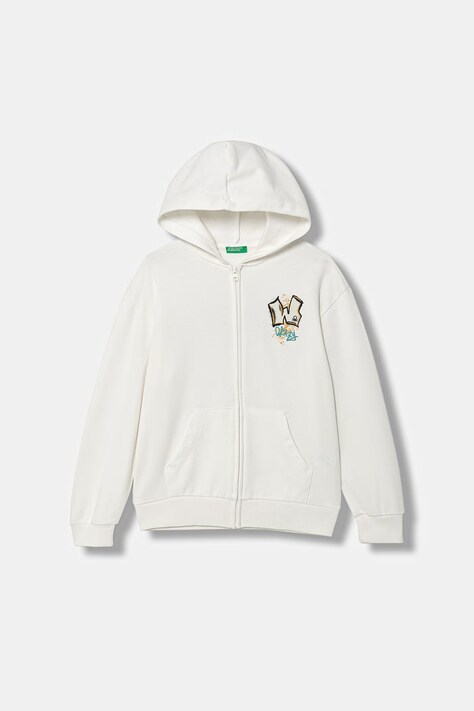 United Colors of Benetton bluza rozpinana dziecięca bawełniana beżowa 3NBMC505Z