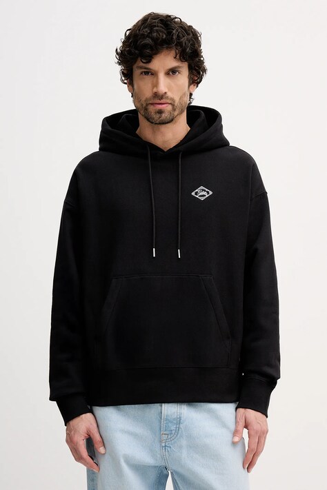 Calvin Klein Jeans bluza męska kolor czarny z kapturem z aplikacją LV14RE202G