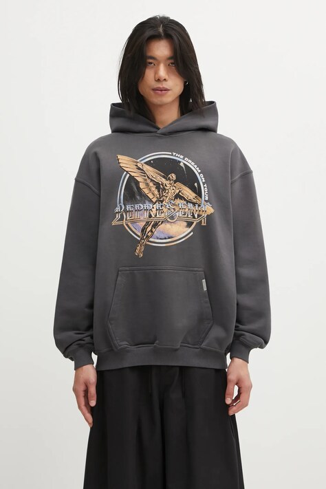 Represent bluza bawełniana Golden Tour męska kolor szary z kapturem z nadrukiem MLM100822.46