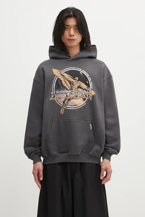 Represent bluza bawełniana Golden Tour męska kolor szary z kapturem z nadrukiem MLM100822.46