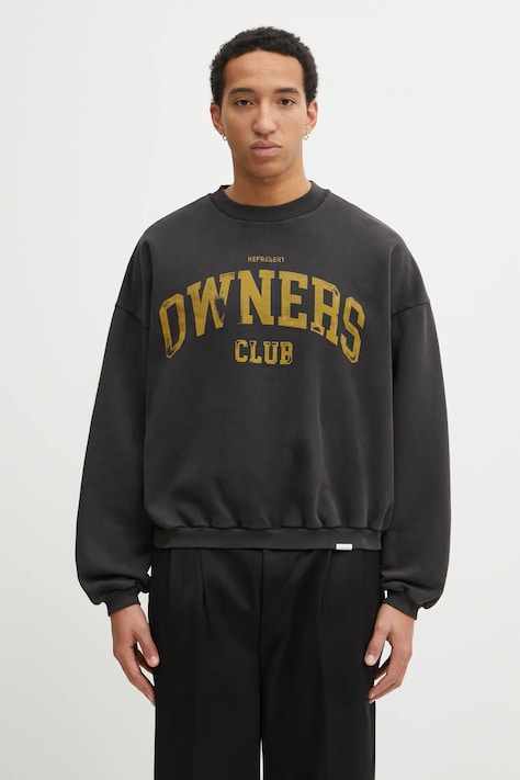 Represent hanorac de bumbac Owners culoarea gri, cu imprimeu, OCM100046.02