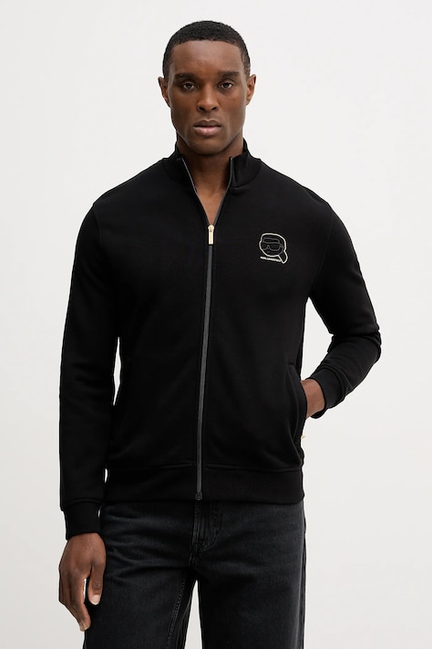 Karl Lagerfeld bluza męska kolor czarny gładka 561910.705004