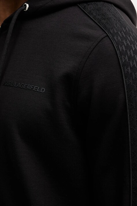 Karl Lagerfeld bluza męska kolor czarny z kapturem gładka 561902.705007