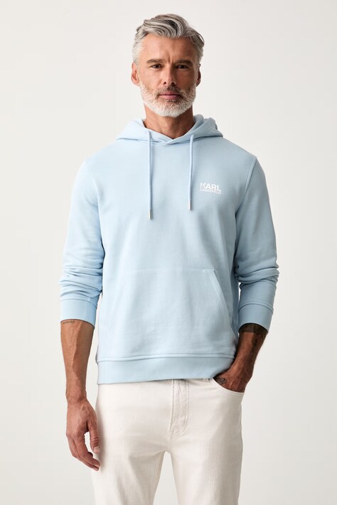 Karl Lagerfeld bluza z kapturem męska bawełniana turkusowa 561917.705781