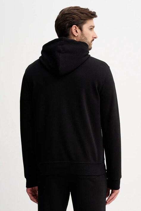 Karl Lagerfeld bluza bawełniana męska kolor czarny z kapturem z nadrukiem 561917.705781