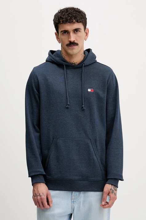 Μπλούζα Tommy Jeans χρώμα: ναυτικό μπλε, με κουκούλα, DM0DM22666