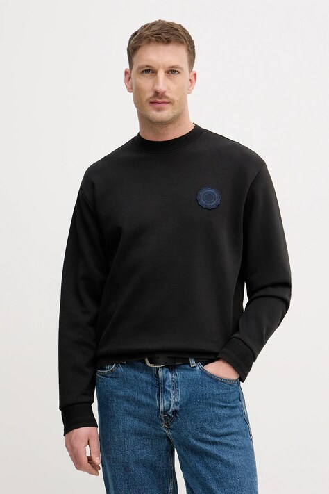 Μπλούζα BOSS Orange We_Varsity χρώμα: μαύρο, 50556004