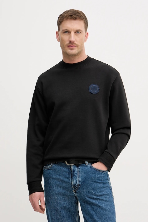 Μπλούζα BOSS Orange We_Varsity χρώμα: μαύρο, 50556004