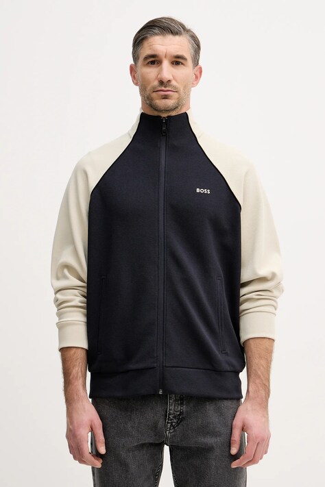 BOSS Green bluza męska kolor granatowy gładka 50553566