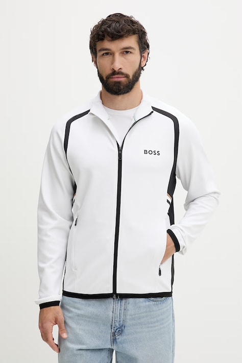 BOSS Green μπλούζα με κουμπιά ανδρική SW_TOC Spin FZ λευκή 50554402