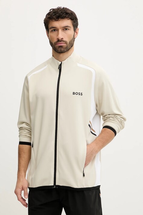 BOSS Green bluza SW_TOC Spin FZ męska kolor beżowy wzorzysta 50554402