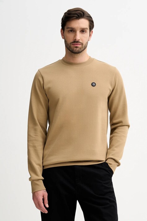 BOSS bluza męska kolor beżowy gładka 50555830