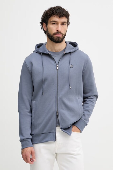 BOSS bluza rozpinana z kapturem męska z bawełną C-Spence 01 niebieska 50555851