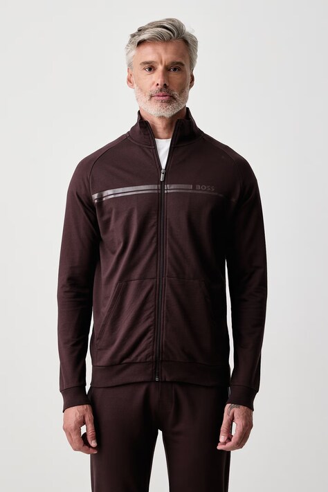 BOSS Bluza rozpinana męska bawełniana Authentic Jacket Z brązowa 50554779