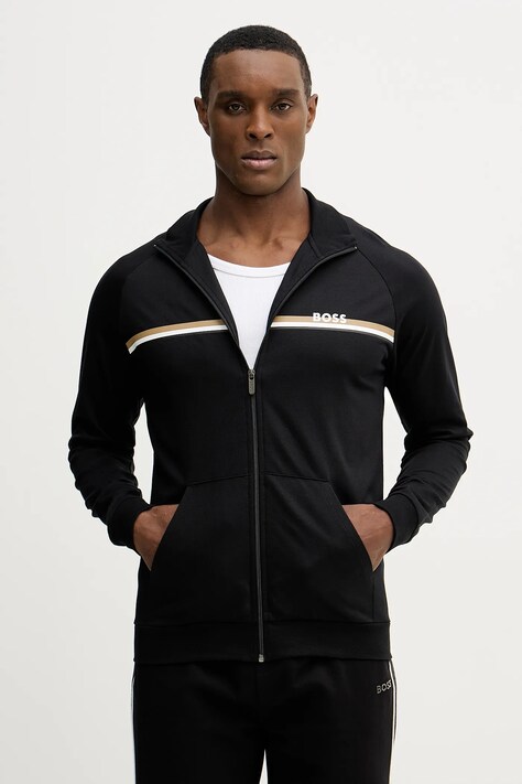 Кофта лаунж BOSS Authentic Jacket Z цвет чёрный с принтом 50554779