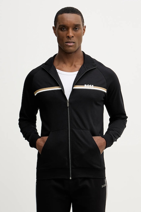 Кофта лаунж BOSS Authentic Jacket Z цвет чёрный с принтом 50554779