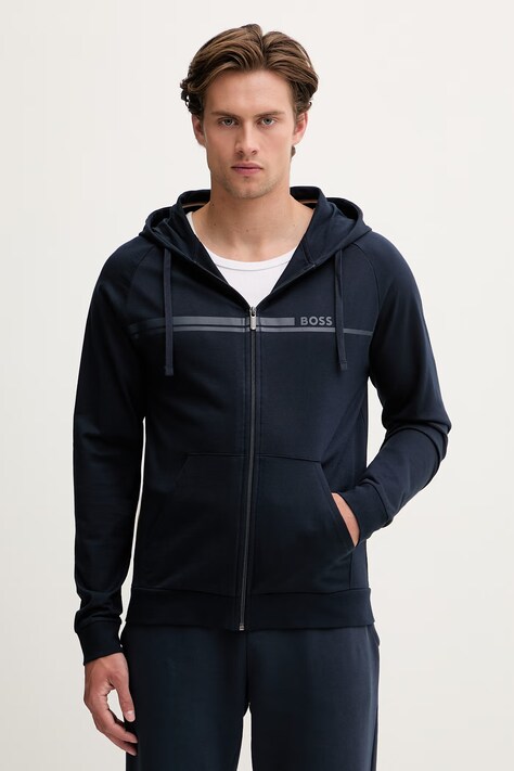 BOSS bluza lounge męska bawełniana Authentic Jacket H granatowa 50554785