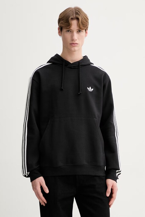 adidas Originals bluza męska kolor czarny z kapturem z aplikacją KE3557