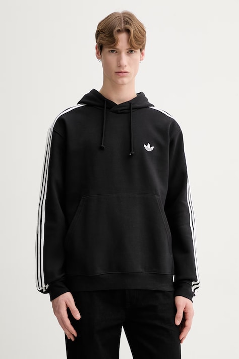 adidas Originals bluza męska kolor czarny z kapturem z aplikacją KE3557