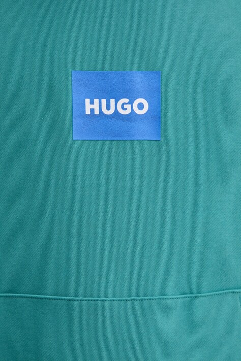 HUGO Blue кофта з капюшоном чоловіча бавовняна Nayohood — SS26-BLM03G, бірюзовий — фото 5