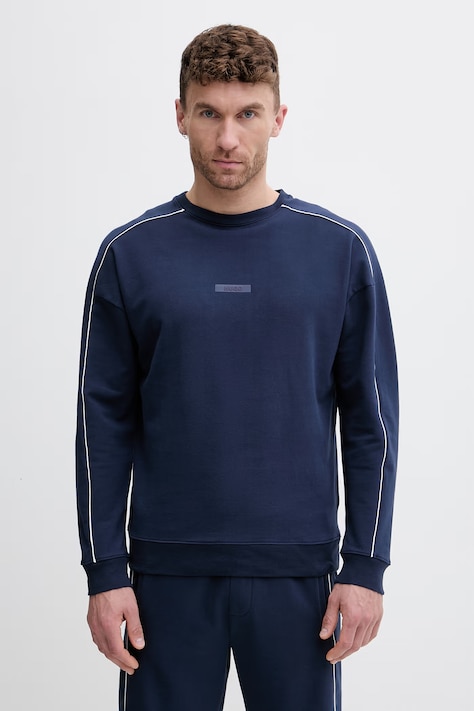 HUGO кофта для мужчин из хлопка с эластаном PALO SWEATSHIRT тёмно-синяя 50556998