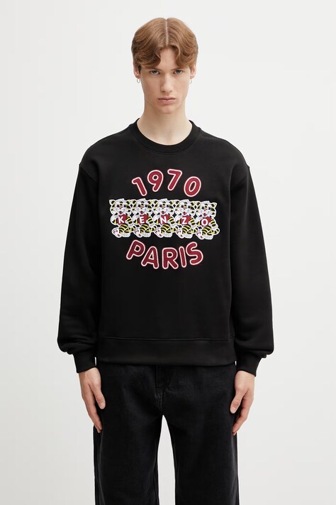 Kenzo bluza bawełniana męska czarna FG55SW2064MJ