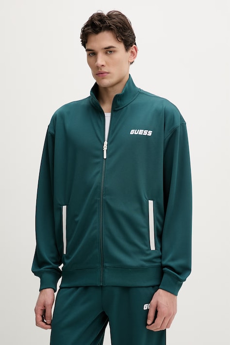 Guess bluza LANSA męska kolor zielony z nadrukiem Z6RQ06 KD482