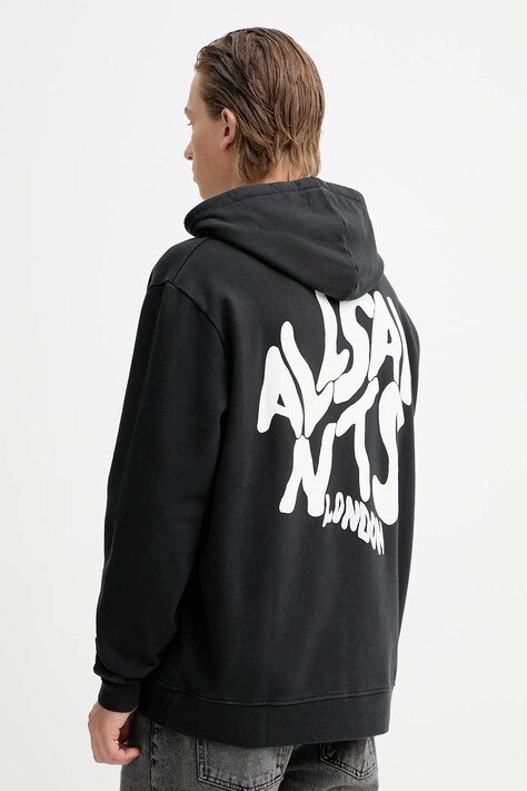 AllSaints bluza bawełniana męska kolor czarny z nadrukiem M059NB