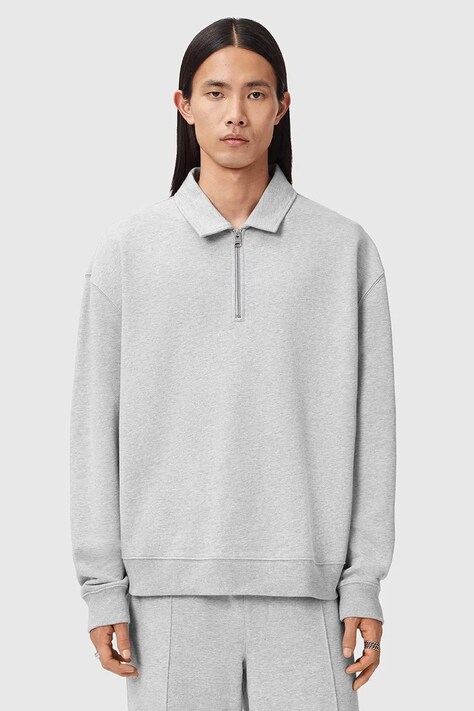 AllSaints bluza bawełniana męska kolor szary melanżowa M019ND