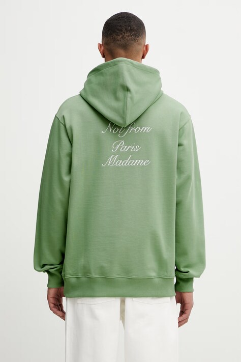 Drôle de Monsieur mikina s kapucí pánská bavlněná Le Hoodie Slogan Calligraphy K-HO168-CO127-LGN