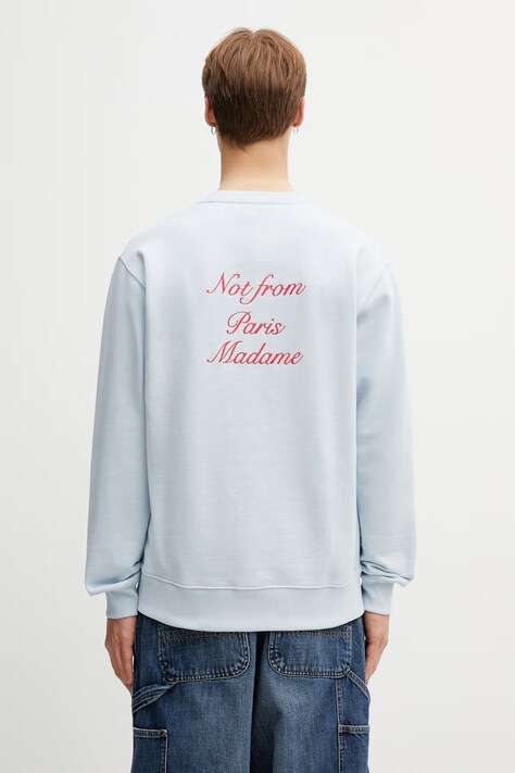 Drôle de Monsieur Slogan Calligraphy sweatshirt cotton Men's blue K-SW157-CO127-LBE