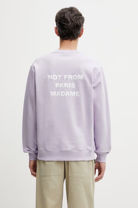 Drôle de Monsieur кофта чоловіча бавовняна Le Sweatshirt Slogan фіолетова K-SW149-CO127-LAV