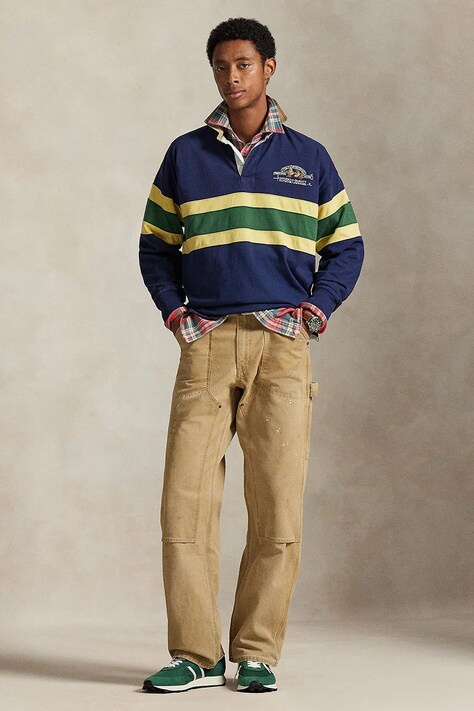 Βαμβακερή μπλούζα Polo Ralph Lauren χρώμα: ναυτικό μπλε, 710P04969