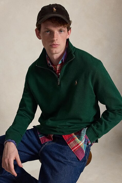 Polo Ralph Lauren μπλούζα ανδρική βαμβακερή πράσινη 710P07411