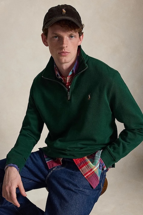 Polo Ralph Lauren μπλούζα ανδρική βαμβακερή πράσινη 710P07411