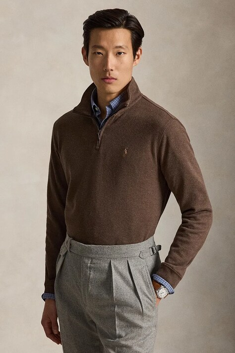 Polo Ralph Lauren кофта для мужчин из хлопка бежевая 710P07411