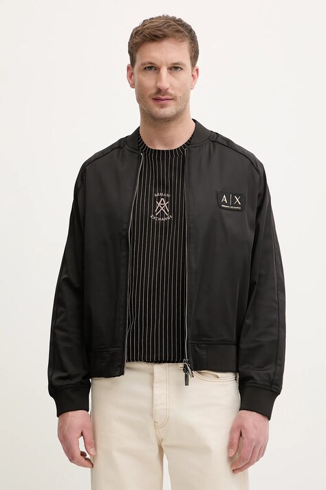 Armani Exchange kurtka bomber kolor czarny przejściowa XM001836 AF20535
