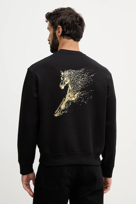 Armani Exchange bluza męska kolor czarny z nadrukiem XM001994 AF10818