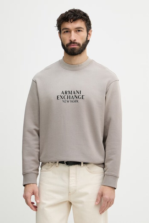 Armani Exchange bluza bawełniana męska kolor beżowy z aplikacją XM001767 AF20169
