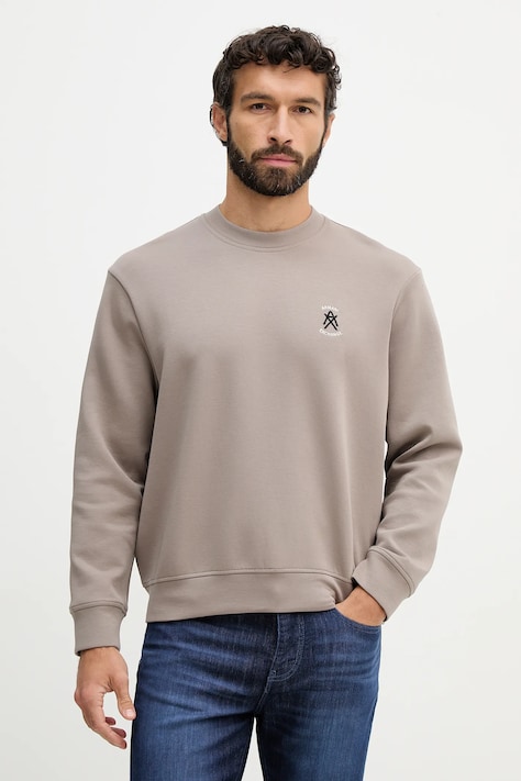 Armani Exchange bluza męska kolor beżowy z aplikacją XM001777 AF10818