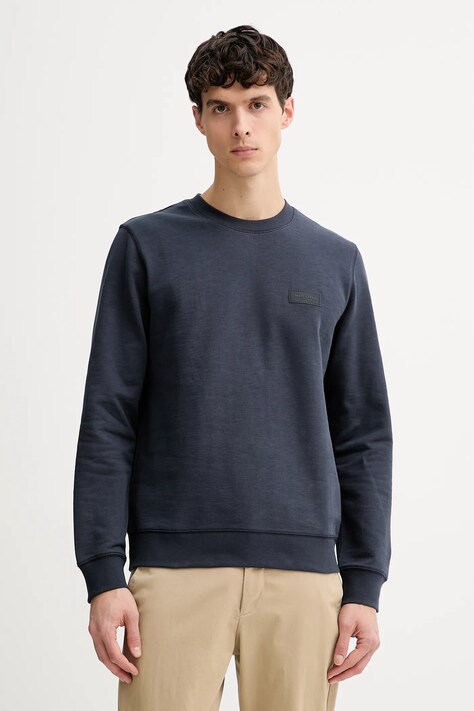 Marc O'Polo bluza bawełniana męska kolor granatowy gładka 620401554008