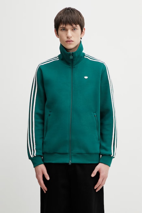 adidas Originals bluză Classic TT culoarea verde, cu imprimeu, KE4592