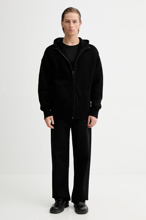 Бавовняний кардиган G-Star Heavy full zip hdd — SS26-BLM074, чорний — фото 2