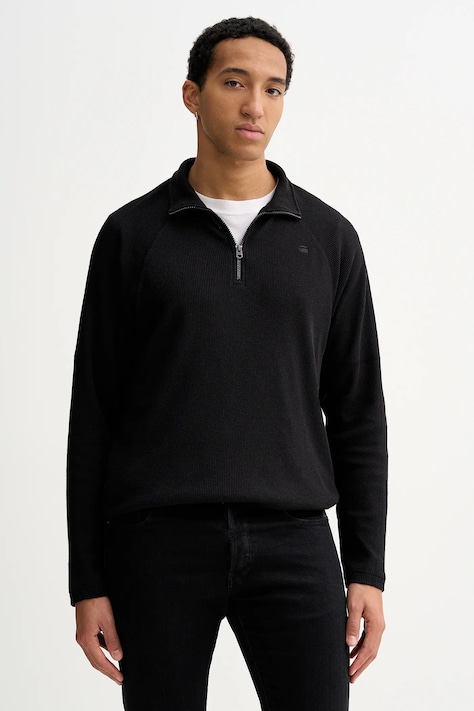 G-Star longsleeve kolor czarny gładki D26866-E176