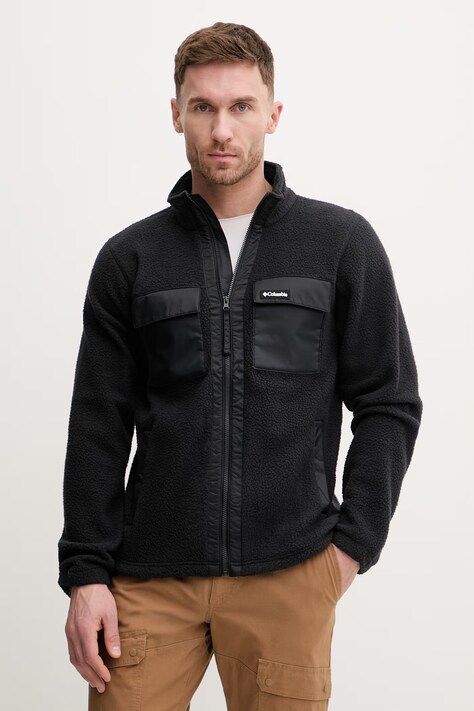 Columbia bluza polarowa Juniper Peak męska kolor czarny gładka 2131474